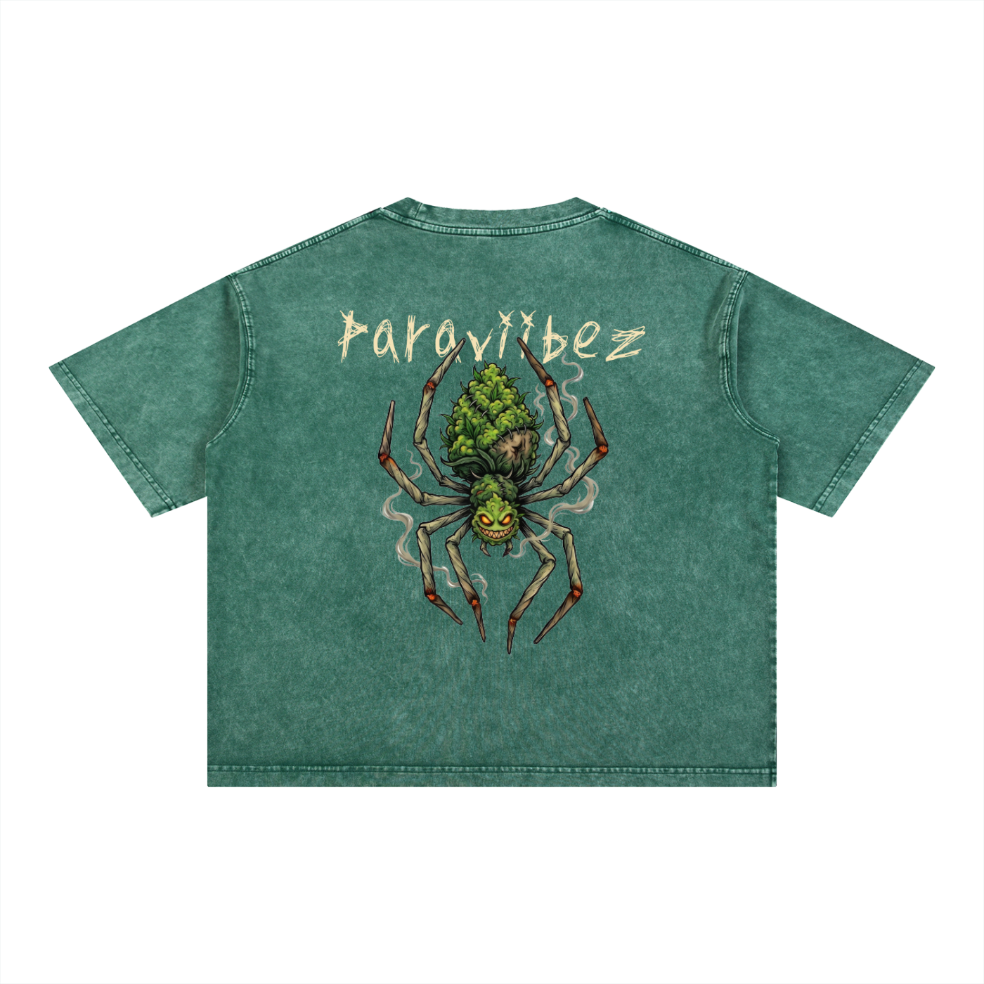 Spider Cannabis Oversized Boxy T-Shirt — Mineral Wash